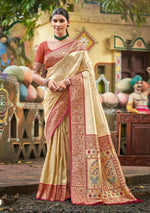 Thumbnail for Sangam Prints Multi Color Kanjivaram Silk Woven Work Traditional Saree