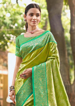 Thumbnail for Sangam Prints Multi Color Kanjivaram Silk Woven Work Traditional Saree