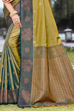 Thumbnail for Sangam Prints Olive Green Soft Silk Woven Work Traditional Saree - Dista