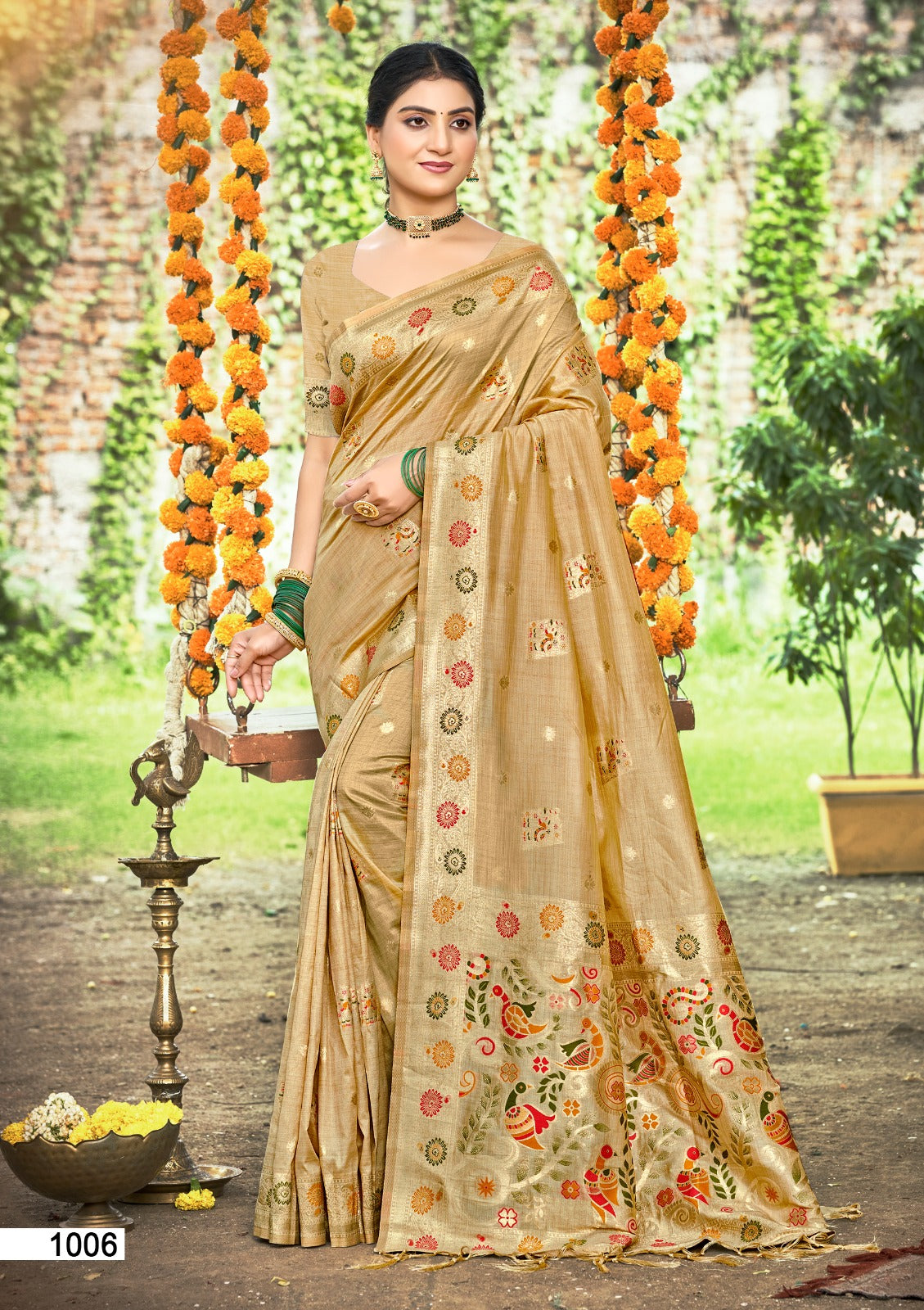 Prazu Fashion Chiku Assam Silk Weaving Wedding Wear Saree