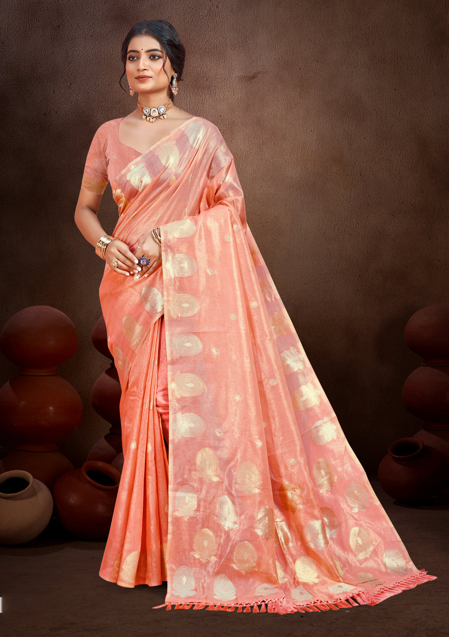 Sangam Prints Gajri Munga Kota Woven Work Traditional Saree