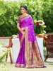 Sangam Prints Purple Silk Woven Work Traditional Saree - Distacart