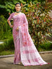 Sangam Prints Onion Pink Linen Woven Work Traditional Saree - Distacart
