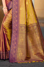 Thumbnail for Sangam Prints Golden Soft Silk Woven Work Traditional Saree - Dista