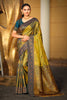 Sangam Prints Olive Green Soft Silk Woven Work Traditional Saree - Dista