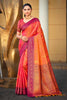 Sangam Prints Rani Pink Soft Silk Woven Work Traditional Saree - Dista