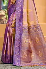 Thumbnail for Sangam Prints Royal Purple Soft Silk Woven Work Traditional Saree - Dista