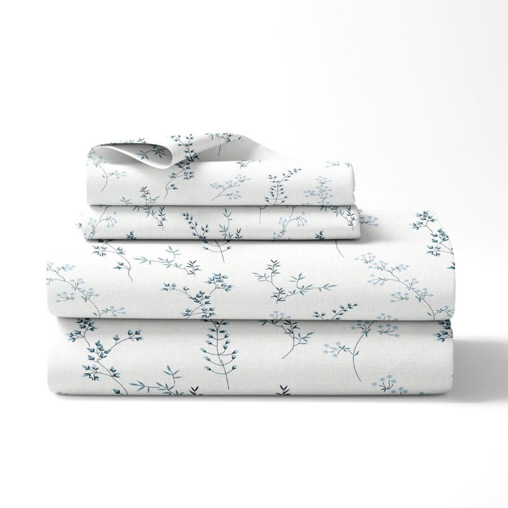 Haus & Kinder Blossom Nest 100% Cotton Double Size Bedsheet, 144 TC - Dista