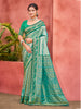 Sangam Prints Teal  Kanjivaram Silk Woven Work Traditional Saree - Distacart