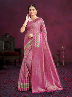 Thumbnail for Sangam Prints Light Pink Cotton Silk With Meena Woven Work Traditional Saree