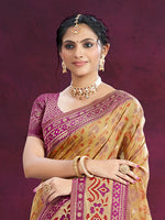 Thumbnail for Sangam Prints Beige Cotton Silk With Meena Woven Work Traditional Saree