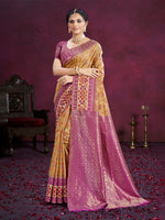 Thumbnail for Sangam Prints Beige Cotton Silk With Meena Woven Work Traditional Saree