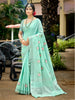 Sangam Prints Sky Blue Linen Woven Work Traditional Saree - Distacart