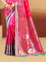 Thumbnail for Sangam Prints Pink Silk Woven Work Traditional Saree