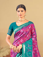 Thumbnail for Sangam Prints Magenta  Silk Woven Work Traditional Saree