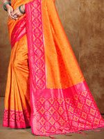 Thumbnail for Sangam Prints Orange  Silk Woven Work Traditional Saree
