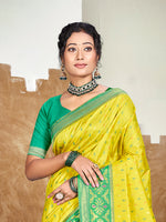 Thumbnail for Sangam Prints Yellow Silk Woven Work Traditional Saree