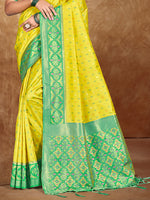 Thumbnail for Sangam Prints Yellow Silk Woven Work Traditional Saree