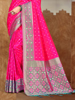 Thumbnail for Sangam Prints Pink Silk Woven Work Traditional Saree