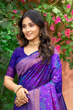 Thumbnail for Sangam Prints Violet Purple Soft Silk Woven Work Traditional Saree - Dista