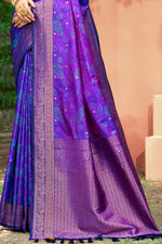 Thumbnail for Sangam Prints Violet Purple Soft Silk Woven Work Traditional Saree - Dista
