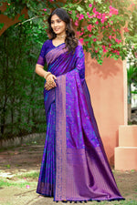 Thumbnail for Sangam Prints Violet Purple Soft Silk Woven Work Traditional Saree - Dista