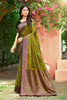 Sangam Prints Olive Green Soft Silk Woven Work Traditional Saree - Dista