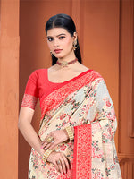 Thumbnail for Sangam Prints Beige Cotton Silk With Meena Woven Work Traditional Saree
