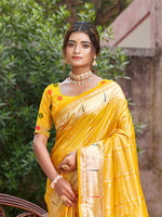 Thumbnail for Sangam Prints Yellow Silk Woven Work Traditional Saree