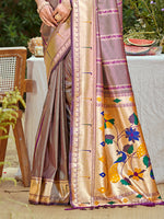 Thumbnail for Sangam Prints Mauve  Silk Woven Work Traditional Saree