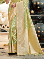 Thumbnail for Sangam Prints Mint Green Assam Silk Woven Work Traditional Saree
