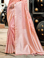 Thumbnail for Sangam Prints Peach Assam Silk Woven Work Traditional Saree