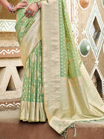 Thumbnail for Sangam Prints Sea Green Assam Silk Woven Work Traditional Saree