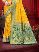Thumbnail for Sangam Prints Yellow Silk Woven Work Traditional Saree