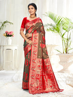 Thumbnail for Sangam Prints Light Brown Silk Woven Work Traditional Saree