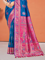 Thumbnail for Sangam Prints Blue Silk Woven Work Traditional Saree