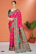 Thumbnail for Prazu Fashion Pink Silk Weaving Wedding Wear Saree