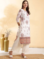 Thumbnail for Anouk Women Floral Printed Thread Work Kurta