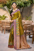 Sangam Prints Olive Green Soft Silk Woven Work Traditional Saree - Dista