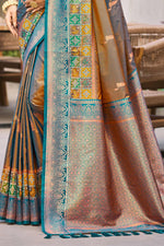 Thumbnail for Sangam Prints Copper Brown Soft Silk Woven Work Traditional Saree - Dista