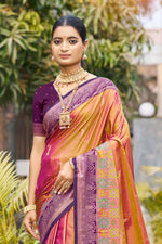 Thumbnail for Sangam Prints Magenta Pink Soft Silk Woven Work Traditional Saree - Dista