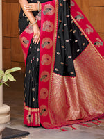 Thumbnail for Sangam Prints Black Silk Woven Work Traditional Saree