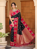 Thumbnail for Sangam Prints Black Silk Woven Work Traditional Saree