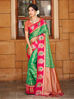 Thumbnail for Sangam Prints Green Silk Woven Work Traditional Saree