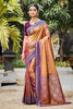 Sangam Prints Copper Gold Soft Silk Woven Work Traditional Saree - Dista