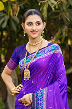 Thumbnail for Sangam Prints Violet Soft Silk Woven Work Traditional Saree - Dista