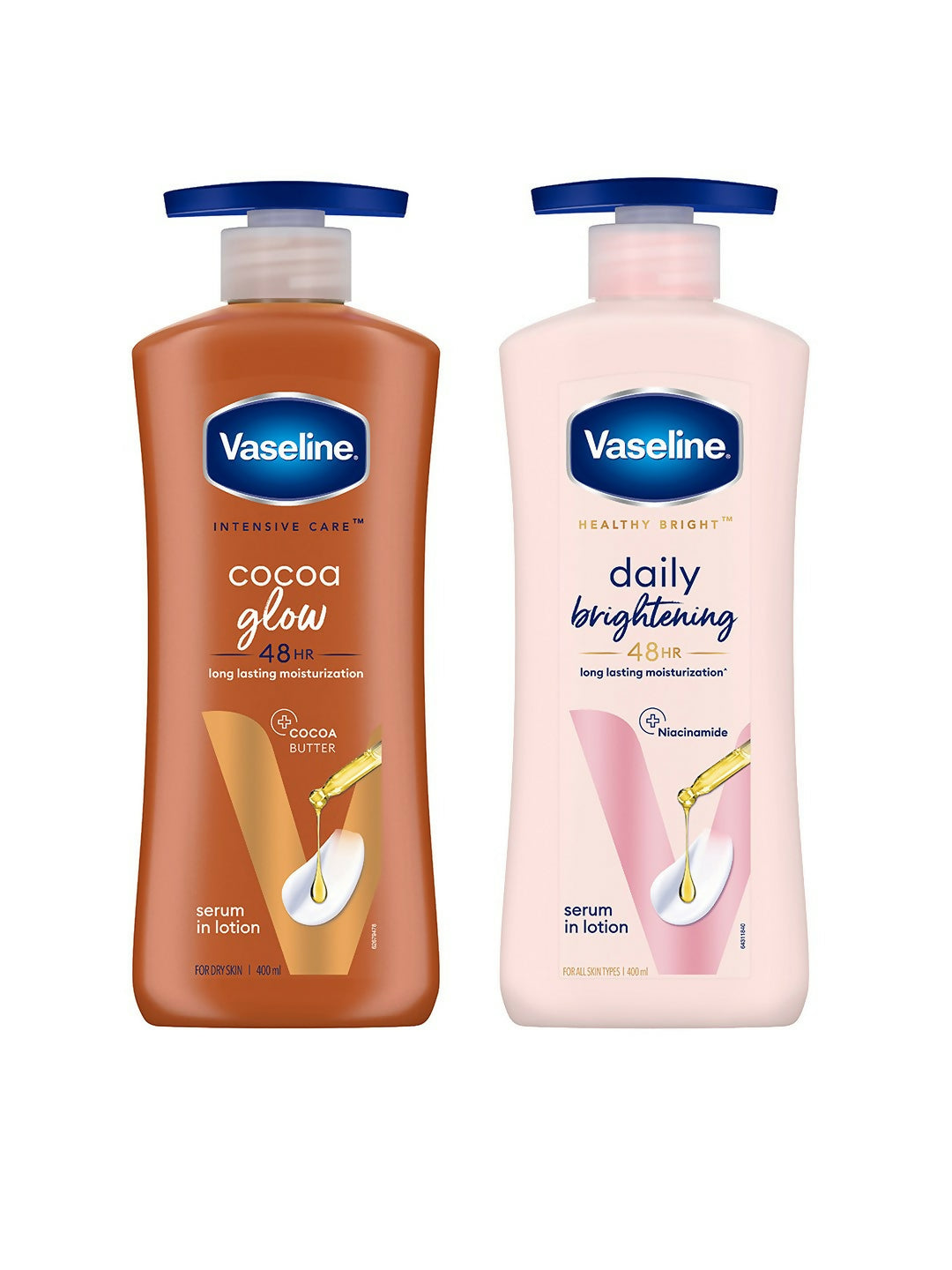 Vaseline Daily Brightening Body Lotion & Cocoa Glow Body Lotion Combo - Distacart