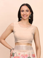 Thumbnail for Astita Linen Cotton Peach Saree