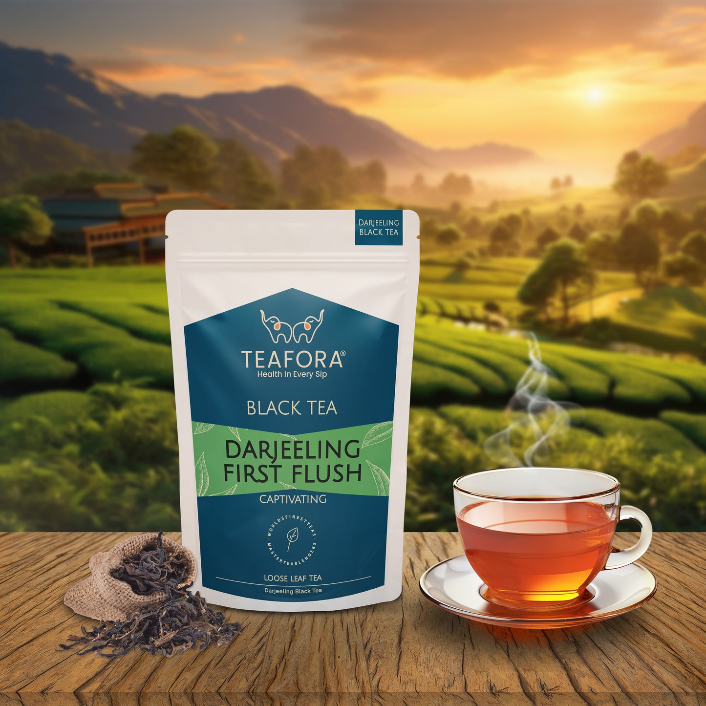 TEAFORA Darjeeling First Flush Black Tea | Single Estate Refreshing & Aromatic | Loose Leaf Tea | Freshly Sourced Direct From Origin - Dista