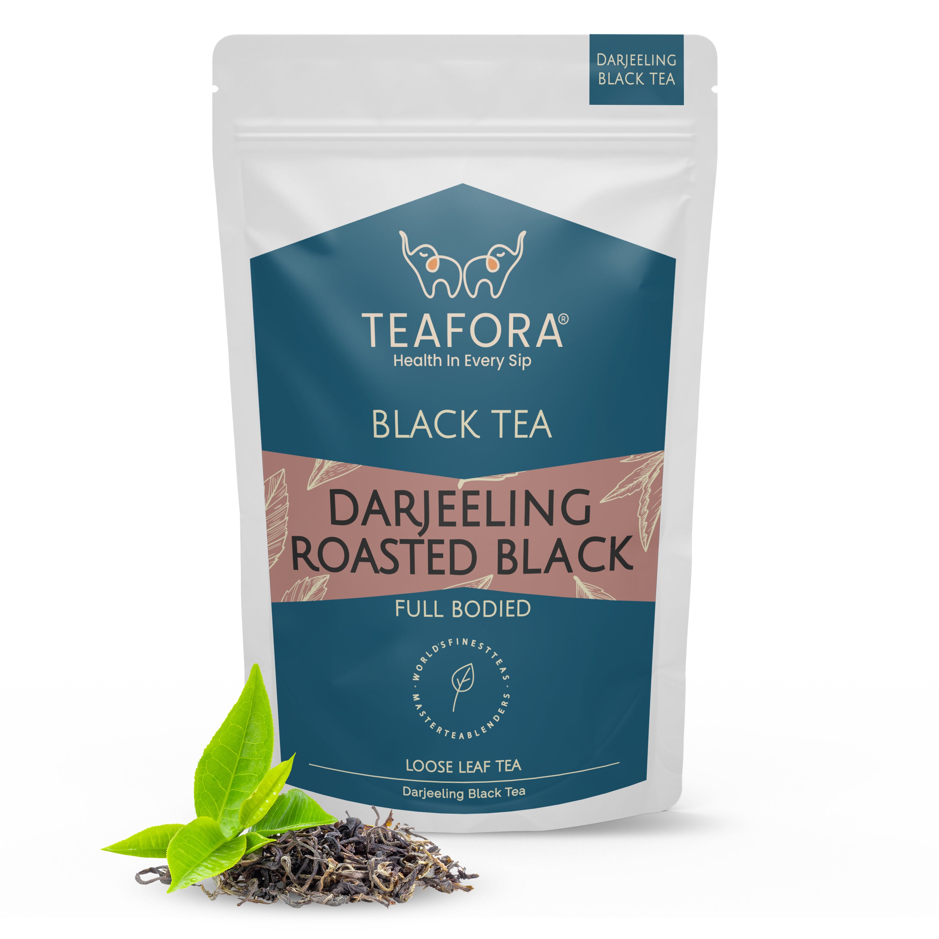 TEAFORA Darjeeling Roasted Black Tea | Darjeeling Loose Leaf Tea | Full Bodied & Robust | Freshly Sourced From Single Estate | Brew as Hot or Iced Tea - Dista